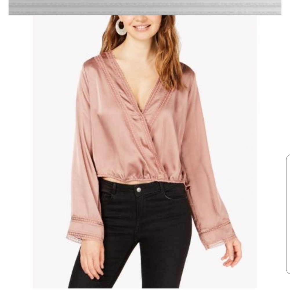 3/$35 NWDT Gypsies & Moondust Lace Satin Boho Blouse/Cover up - Picture 1 of 5
